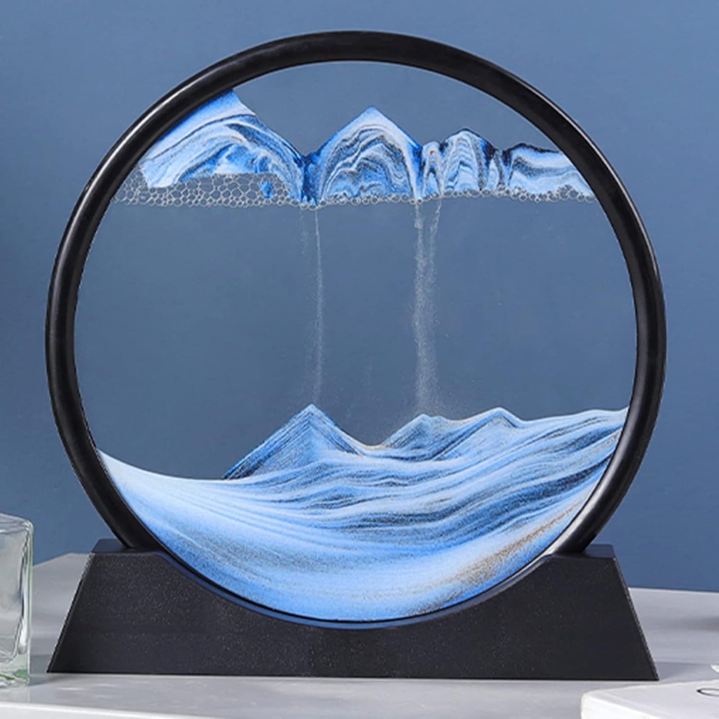 “Luxury 3D Moving Sand Mic Collar Lamp – Dynamic Flowing Sand Art with Ambient Light”