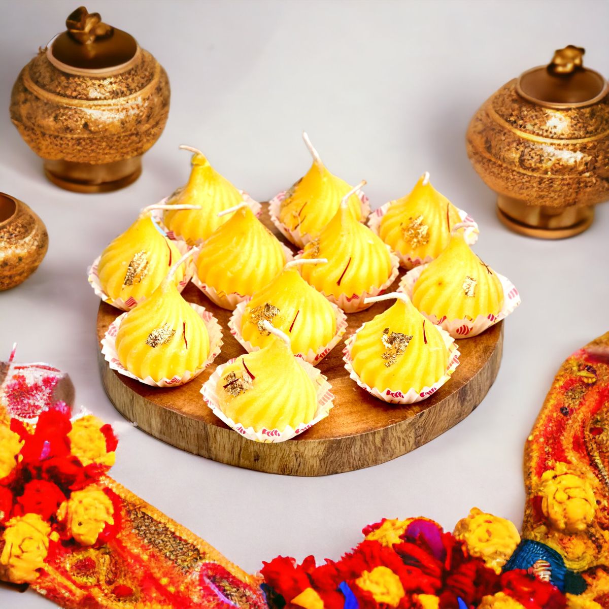 Premium Modak Candle for Ganesh Ji Pooja & Home Décor – Long Lasting with Divine Aroma