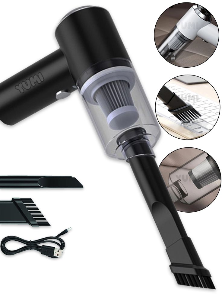 "Wireless Car Vacuum Cleaner with LED Light – Portable & Powerful Cleaning Tool"