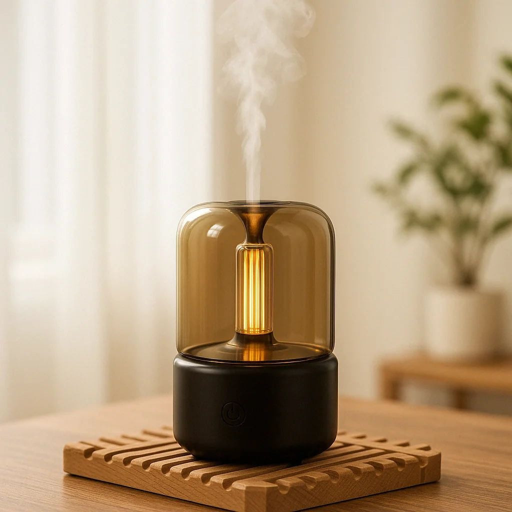🕯✨ Candlelight Humidifier – Premium Mist & Cozy Glow Experience 🌿💧