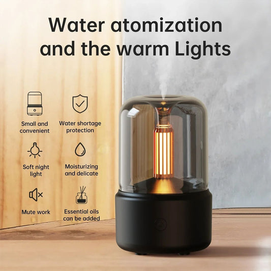 🕯✨ Candlelight Humidifier – Premium Mist & Cozy Glow Experience 🌿💧