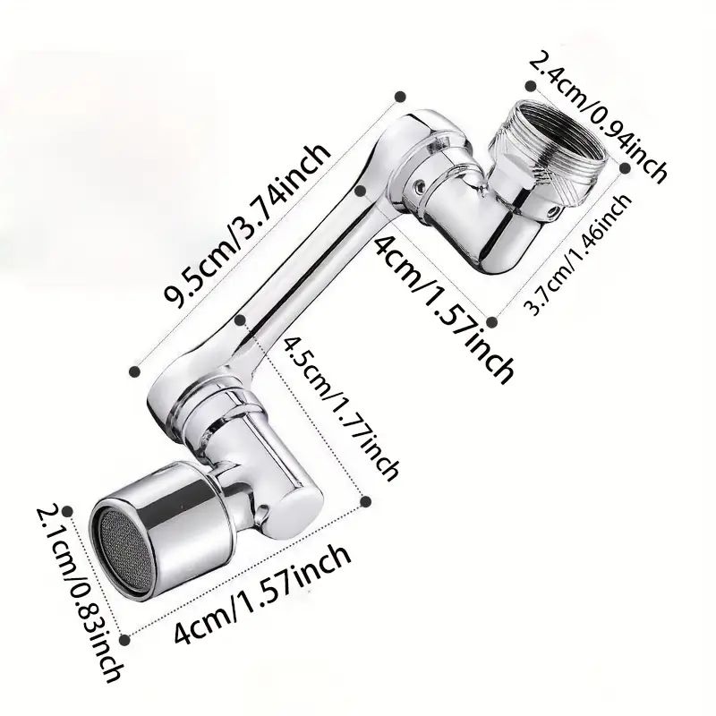 Measurement chart of a shower head with dimensions labeled