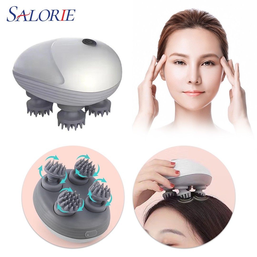 Salorie facial and scalp massager with close-up shots on a white background