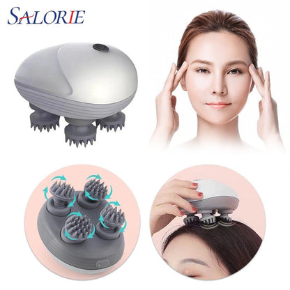 Salorie facial and scalp massager with close-up shots on a white background