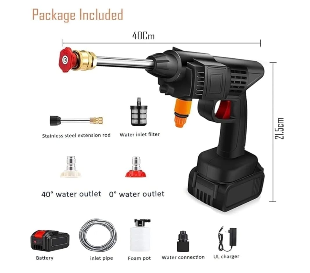 Pest control tool with measurements and included components on a white background