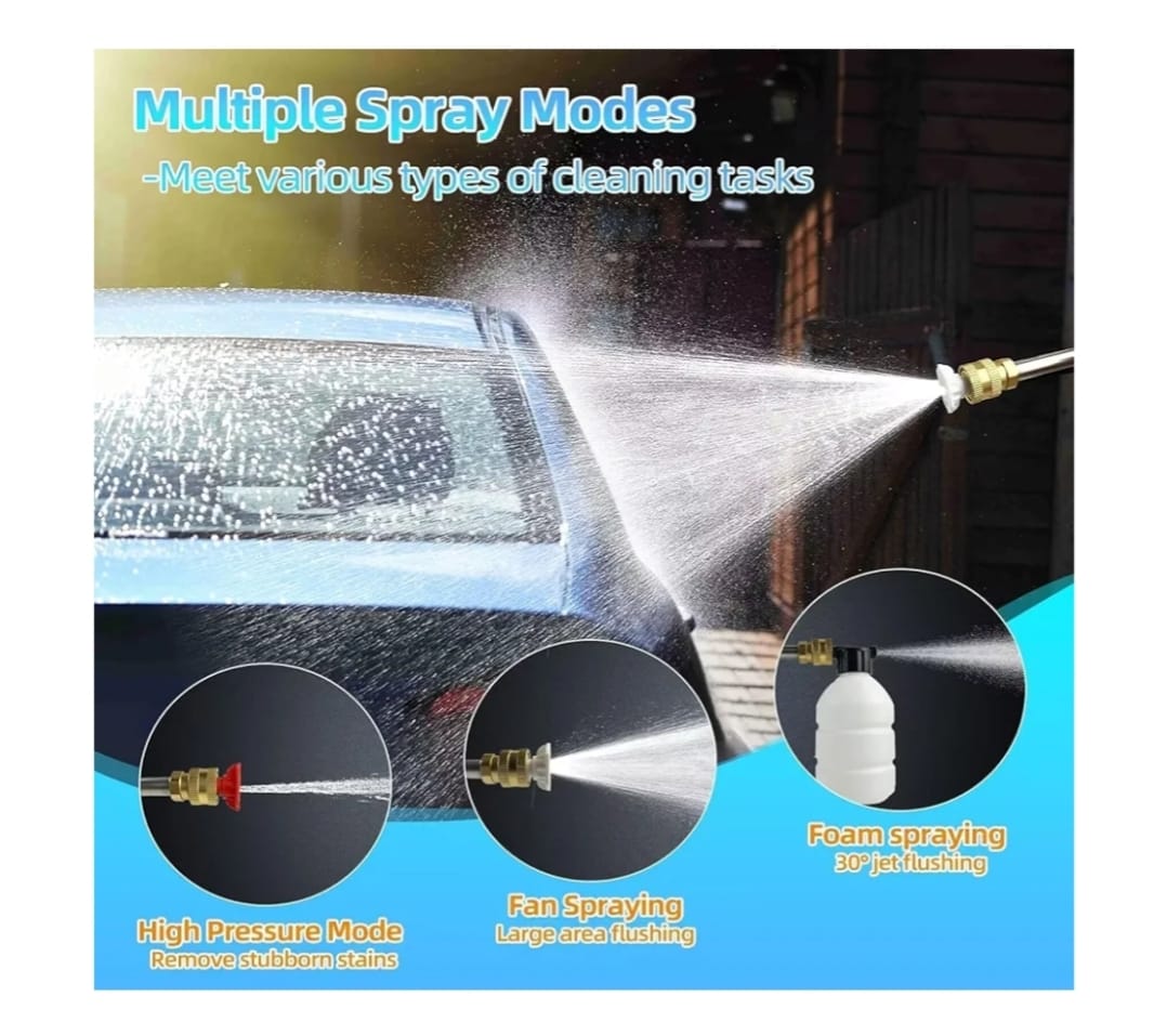 Spray gun with multiple modes for cleaning tasks on a car