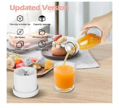 Juicer being used to pour orange juice into a glass on a table with breakfast items.