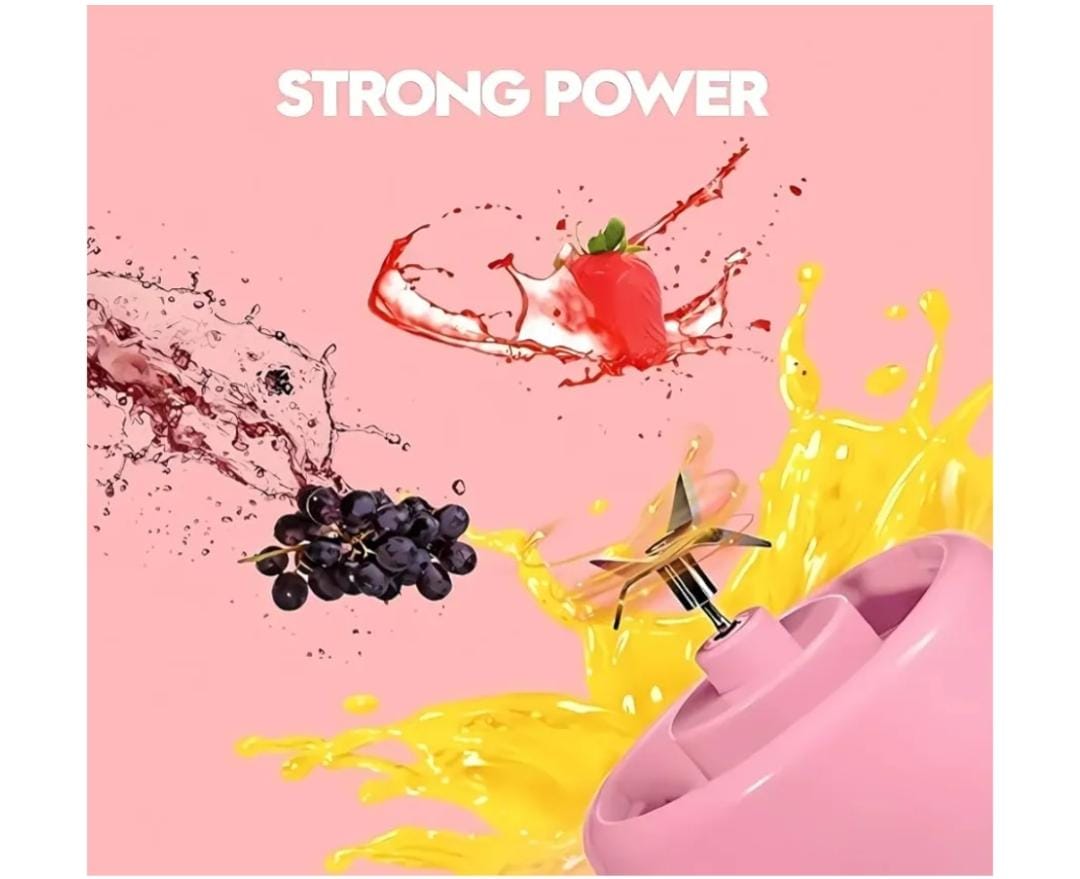 Pink nail polisher with colorful splashes and 'STRONG POWER' text on a pink background