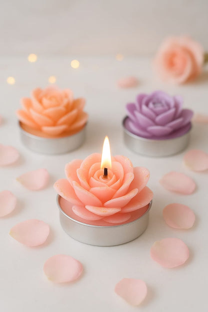 Luxury Rose Flower Candle – Handcrafted Decorative Candle in Gift Box