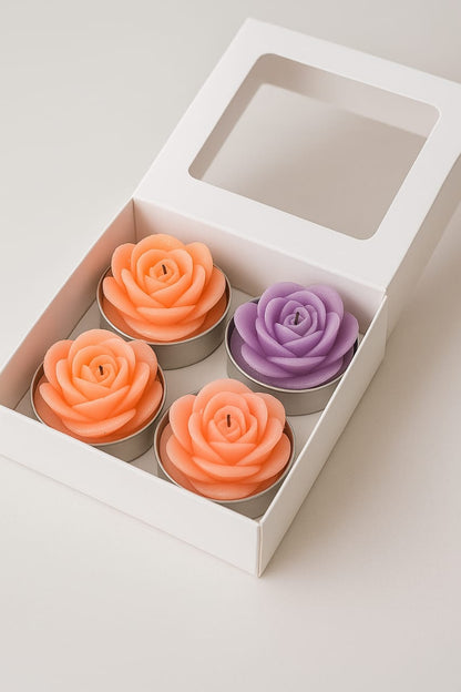 Luxury Rose Flower Candle – Handcrafted Decorative Candle in Gift Box