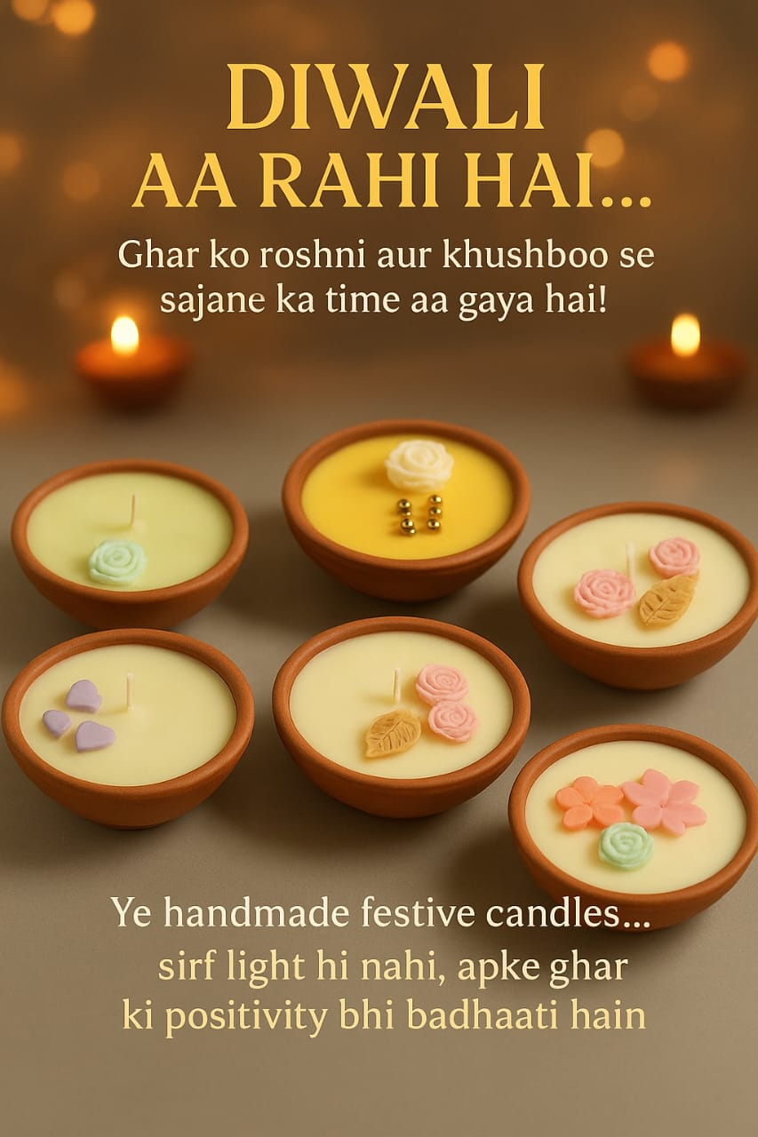 Handmade Scented Candles in Terracotta Bowls – Romantic &amp; Decorative