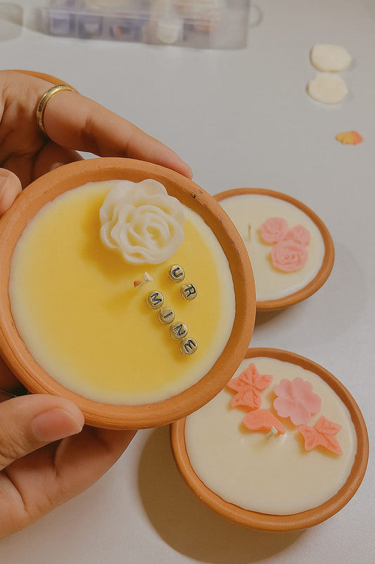 Handmade Scented Candles in Terracotta Bowls – Romantic &amp; Decorative