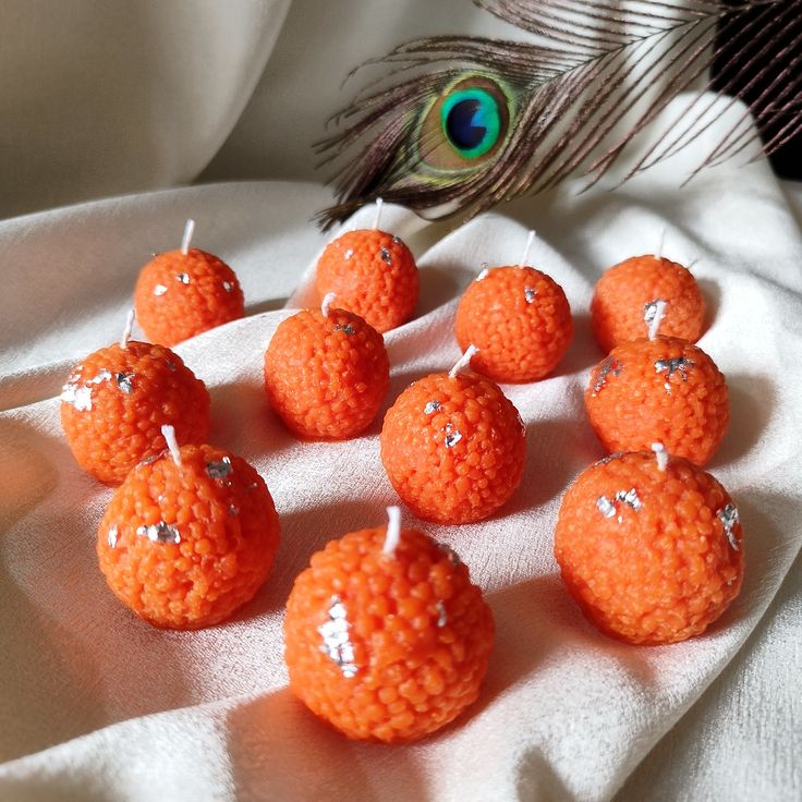 "Handcrafted Motichur Laddu Candle – Festive Décor & Luxury Gifting