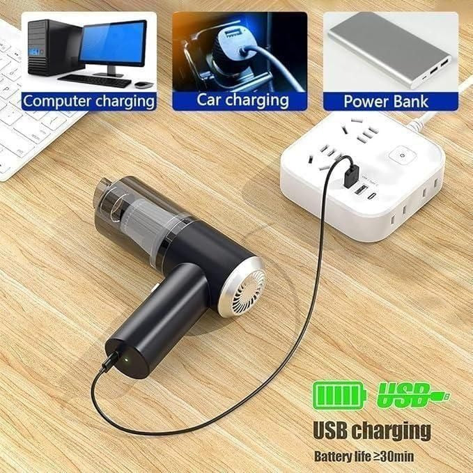 "Wireless Car Vacuum Cleaner with LED Light – Portable & Powerful Cleaning Tool"
