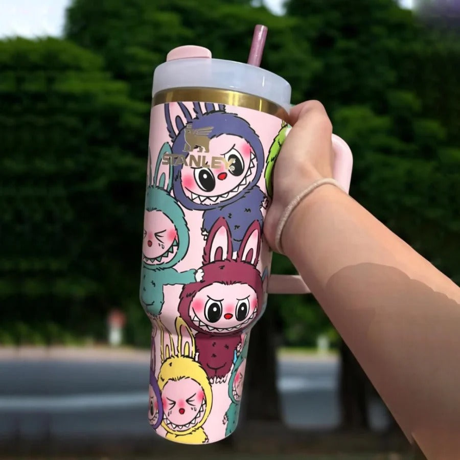 “Labubu Mood™ Premium Tumbler – HD Art Print | 1200ML | Leak-Proof & Stylish”