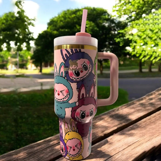 “Labubu Mood™ Premium Tumbler – HD Art Print | 1200ML | Leak-Proof & Stylish”
